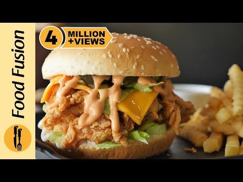 Spicy Crispy Chicken Burger Recipe By Food Fusion