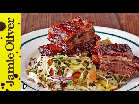 Sticky Beef Ribs & Slaw | Jamie Oliver