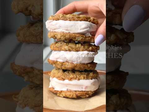 Strawberry Lemon Oatmeal Cookie Ice Cream Sandwiches – recipe below