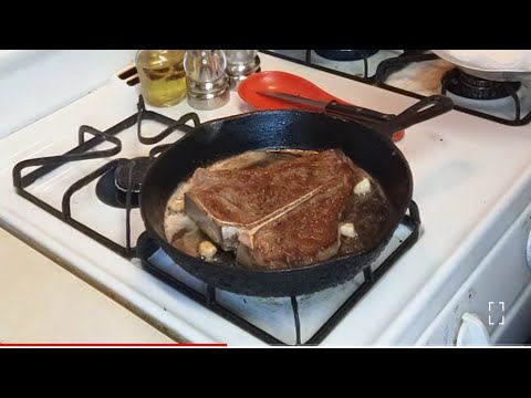 T-Bone Steak (Medium Well Done) Fries #himalayan #salt #blackpepper #garlicbutter #rosemary #enjoy 😋