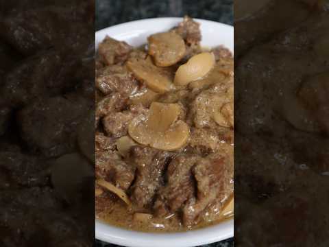 Tender Beef and Mushroom!! So Creamy!! #beef #beefmushroom #beeffordinner