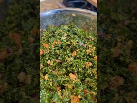 The Best Spicy Kale Salad Ever Made! #food #foodie #shorts