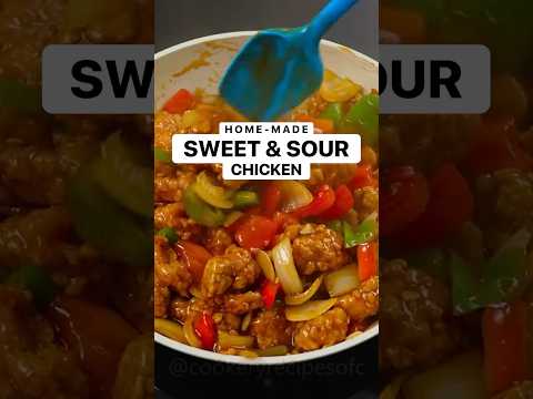 The best Sweet & Sour Chicken Recipe ONLY 216 Calories! #sweetandsour #airfryer #lowcalorie
