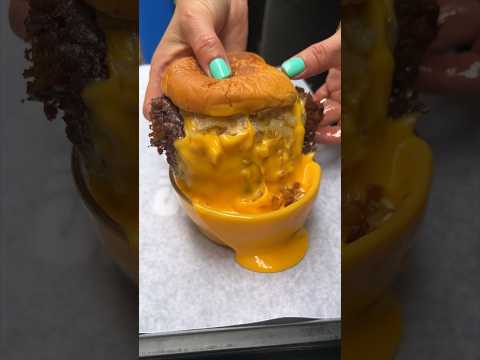 The cheesiest smash burger in NYC! A double smashed with a side of melted cheese! #DEVOURPOWER