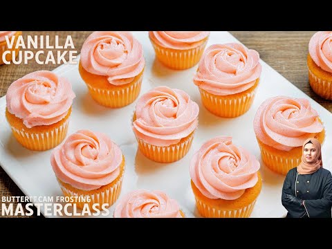 The Perfect Vanilla CUPCAKE With BUTTERCREAM Frosting | Masterclass Butter Icing