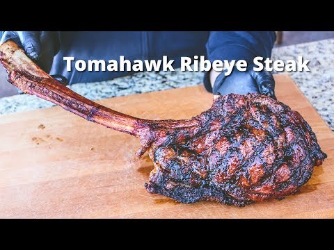 Tomahawk Ribeye Steak | Grilled Tomahawk Ribeye on Charcoal Grill