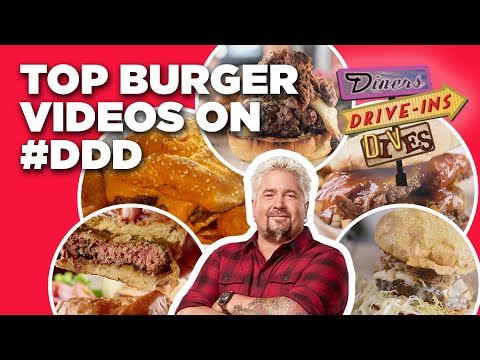 Top 10 Craziest #DDD Burger Videos with Guy Fieri | Diners, Drive-Ins and Dives | Food Network
