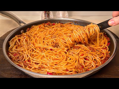 Unglaublich leckere Spaghetti in 15 Minuten! Ein einfaches und leckeres Pasta-Rezept zum Abendessen!