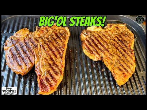Want Perfect Porterhouse Steaks Every Time?  Ninja Woodfire Grill!