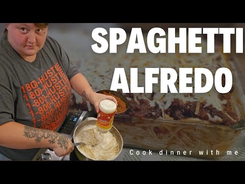 We''re trying the viral TikTok spaghetti alfredo! dinner for 6| something new, quick and easy!